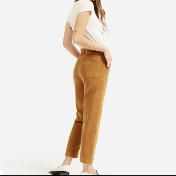 Everlane Pants - Everlane Brown Straight Leg Corduroy Cropped Pants